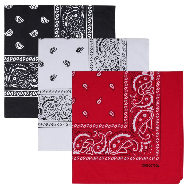 Raylarnia Bandana Multi-Purpose 100% Cotton Headbands for Women, 22 inch Paisley Cowboy Bandanas for Men - Image 1